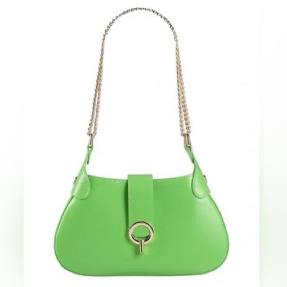 Sandro Sweet Janet Chain Shoulder Bag Vert Pomme Green Apple Small Purse NWT